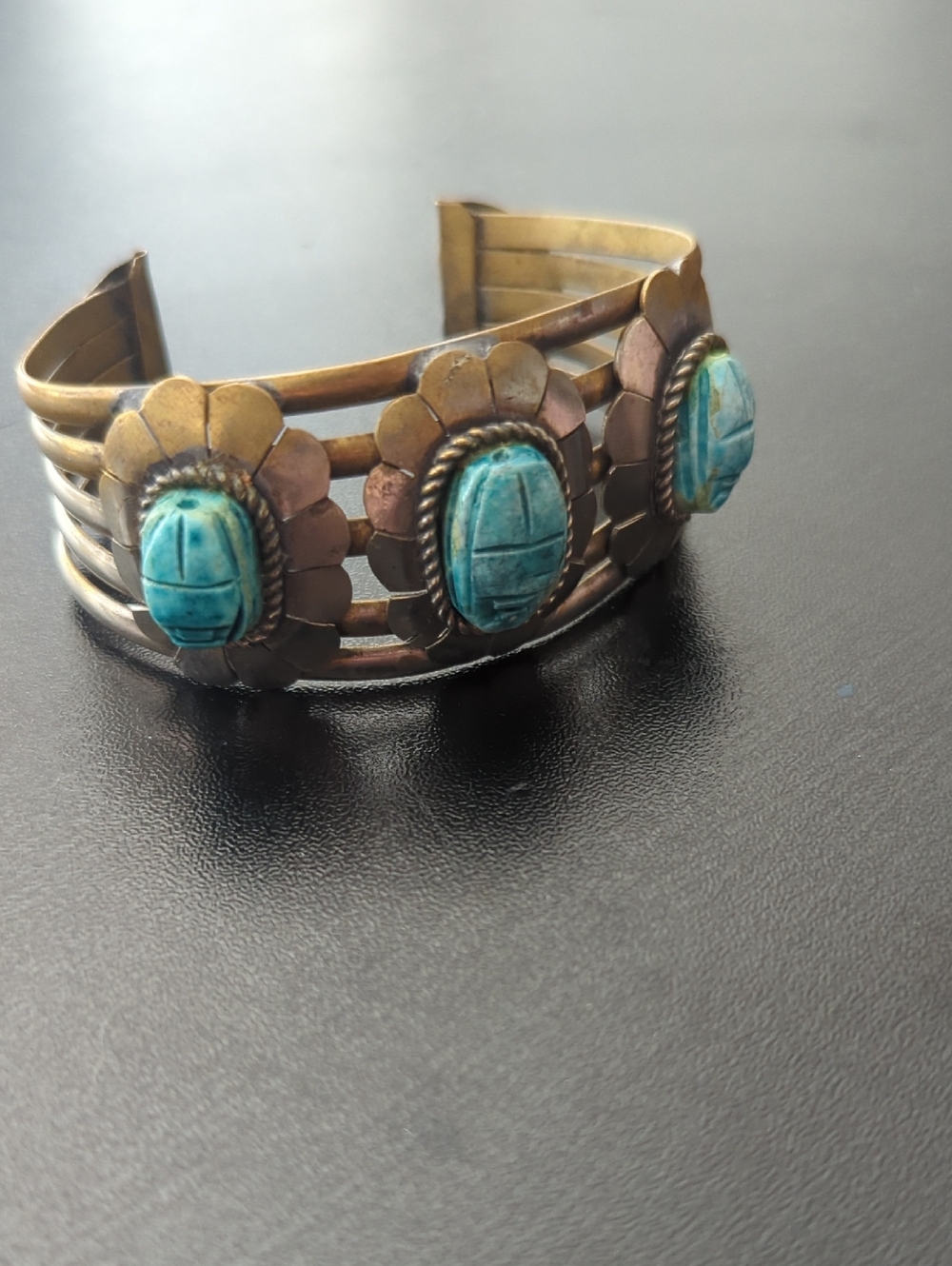 Vintage 1970s Scarab Cuff